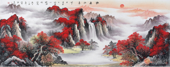 办公室风水背景|办公室挂字画应该选择什么？ 一丛网的山水国画很美，更有艺术感！