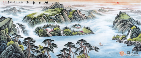 办公室风水背景|办公室挂字画应该选择什么？ 一丛网的山水国画很美，更有艺术感！