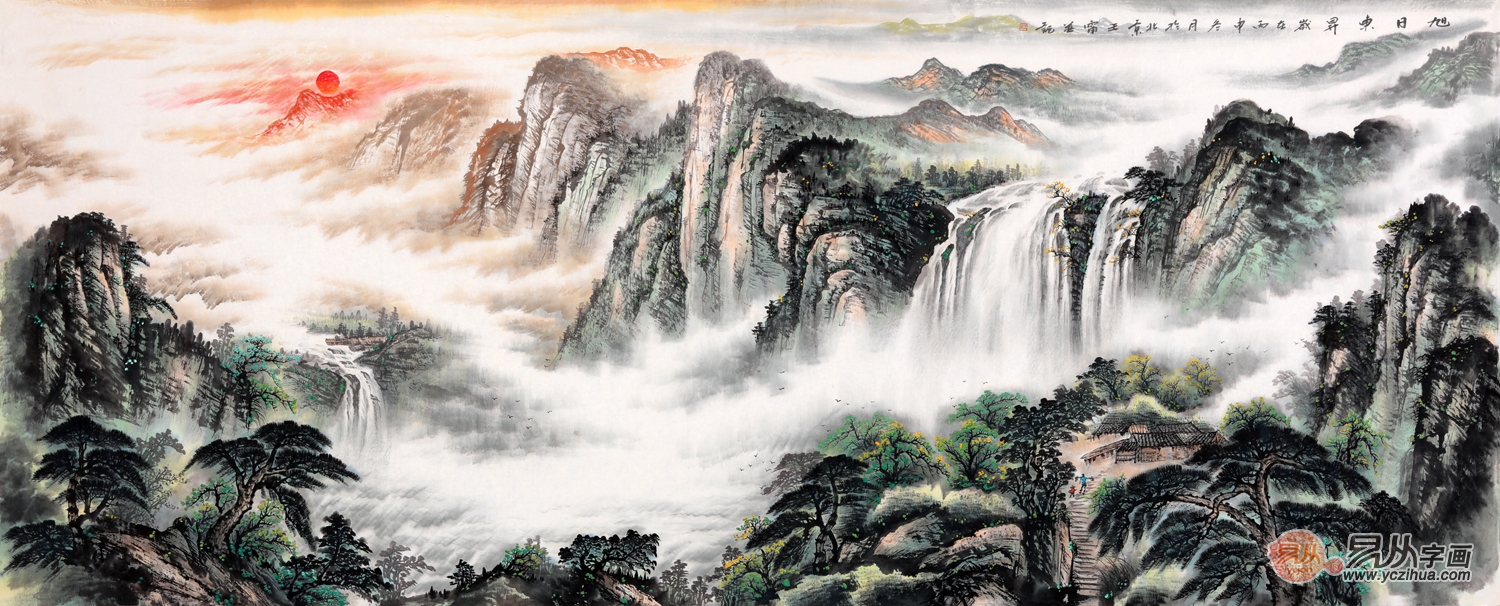 富山居图客厅挂画风水|王宅客厅挂什么风水画？ 风水山水画是首选！