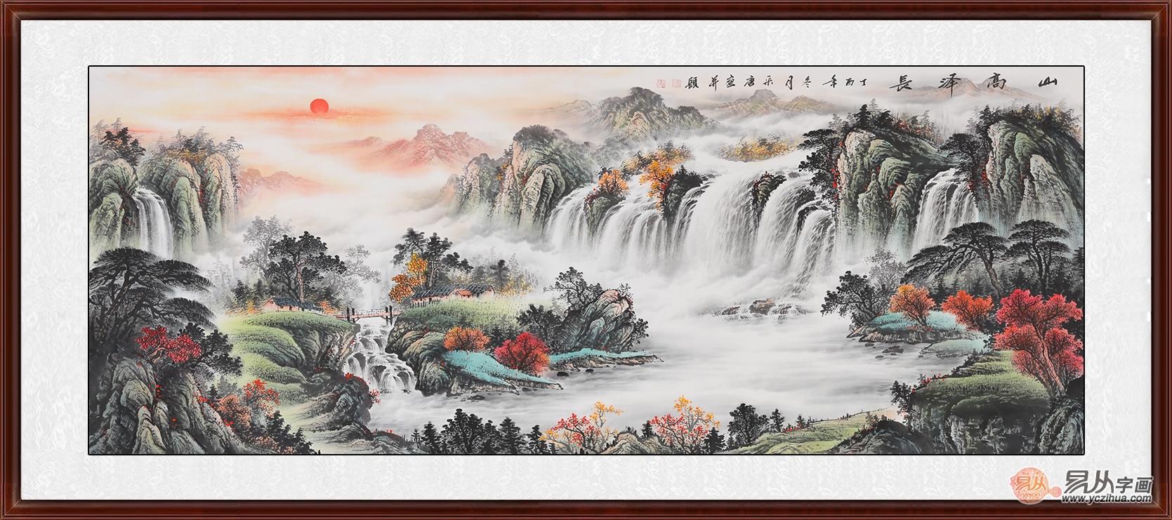 客厅挂山水画风水|客厅适合挂什么字画？选山水画就是选好风水