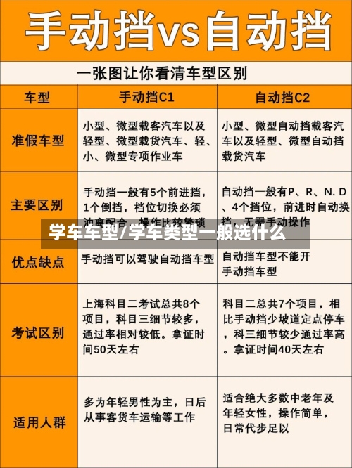 学车车型/学车类型一般选什么