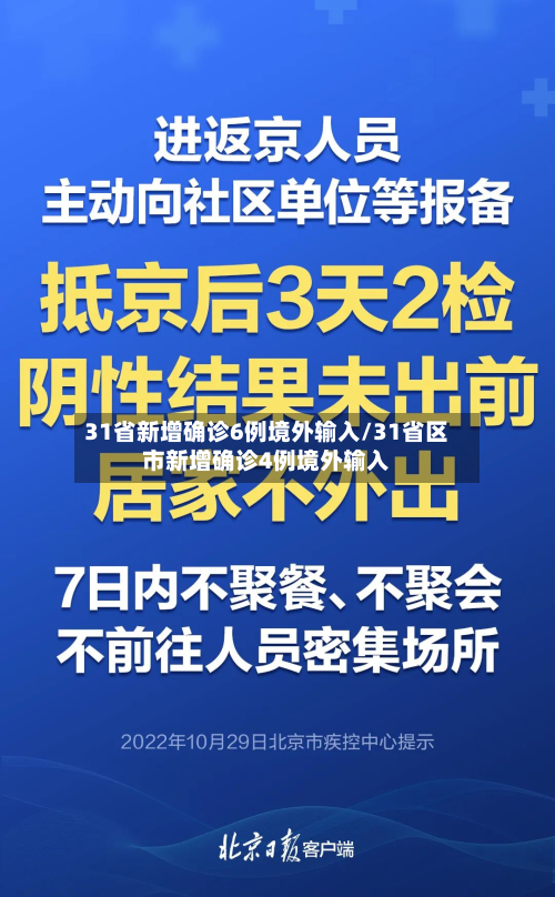 31省新增确诊6例境外输入/31省区市新增确诊4例境外输入-第2张图片