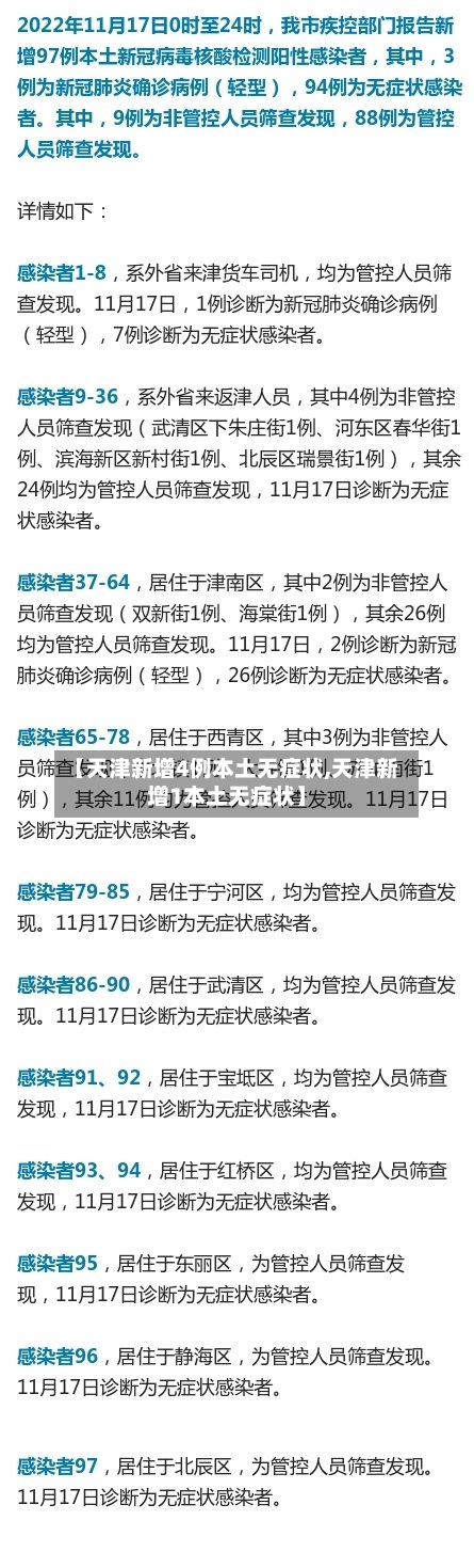 【天津新增4例本土无症状,天津新增1本土无症状】-第3张图片