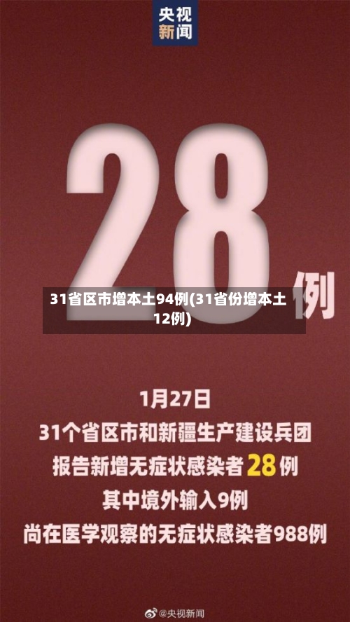 31省区市增本土94例(31省份增本土12例)