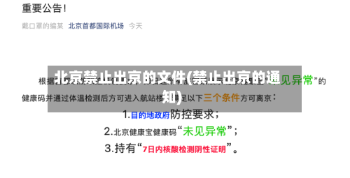 北京禁止出京的文件(禁止出京的通知)