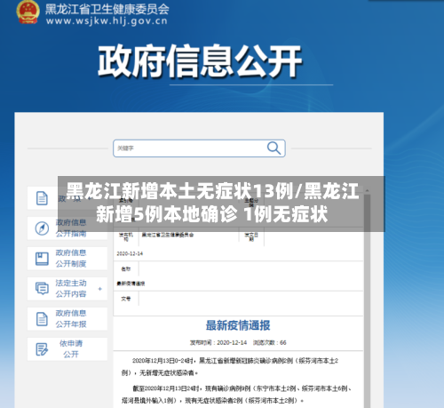 黑龙江新增本土无症状13例/黑龙江新增5例本地确诊 1例无症状-第2张图片