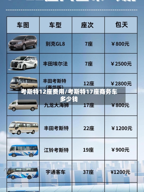 考斯特12座费用/考斯特17座商务车多少钱