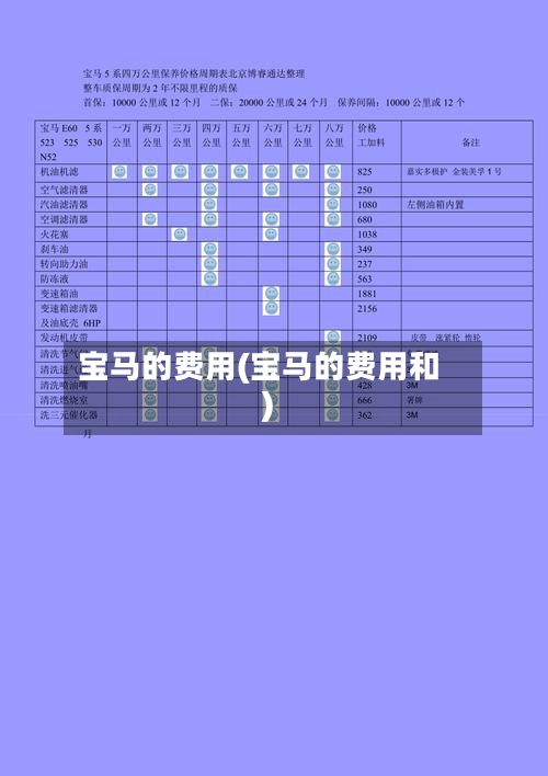 宝马的费用(宝马的费用和)